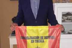 Miguel Romero. Bandera de mochila del ejército español